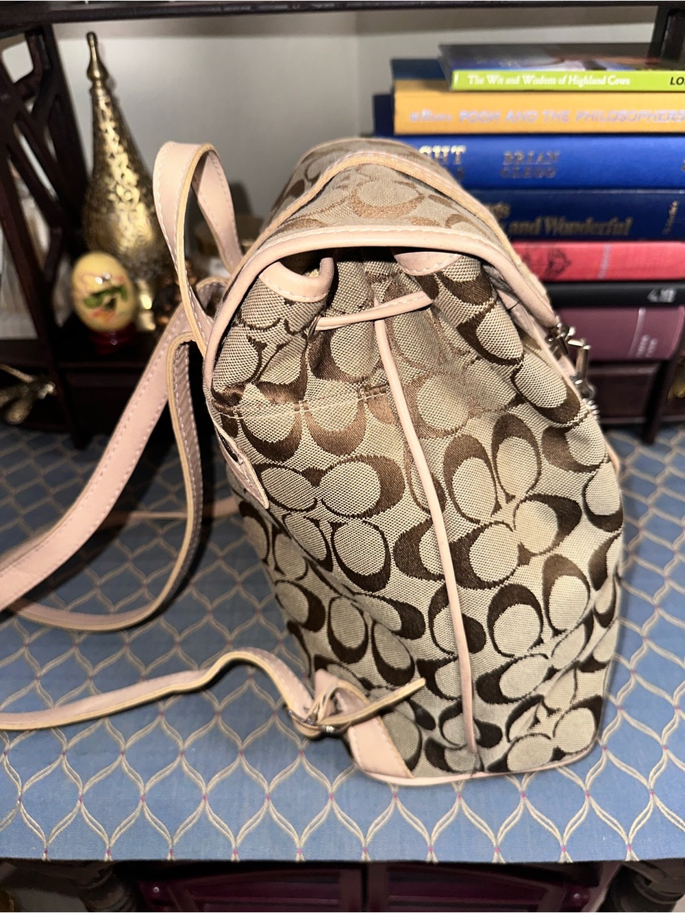 Vintage Coach Signature Canvas Mini Backpack | No. J92-6934 | Khaki/Tan - Picture 7 of 14
